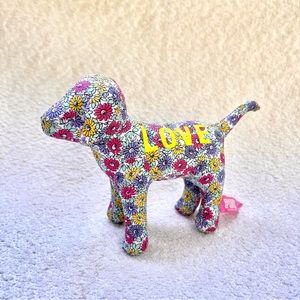 PINK Floral Love Stuffed Dog